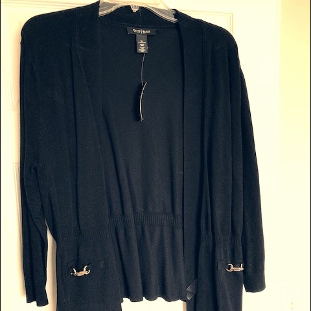 Black WHBM Cardigan with Buckle Detail